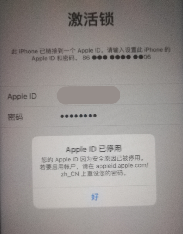 淄川苹果手机维修分享iPhone 12 出现提示“Apple ID 已停用”怎么办 